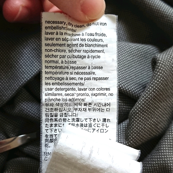 💖 2/$35 💖 Calvin Klein Grey Houndstooth Quarter-Zip Long Sleeve Top - Picture 8 of 8